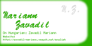 mariann zavadil business card